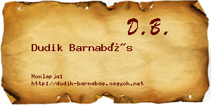 Dudik Barnabás névjegykártya