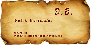 Dudik Barnabás névjegykártya