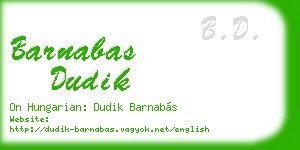 barnabas dudik business card